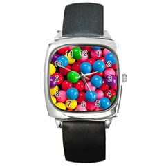 Bubble Gum Square Metal Watch