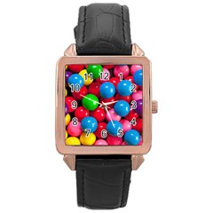 Bubble Gum Rose Gold Leather Watch  by artworkshop