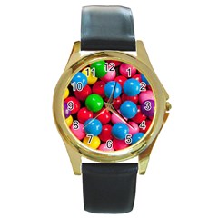 Bubble Gum Round Gold Metal Watch