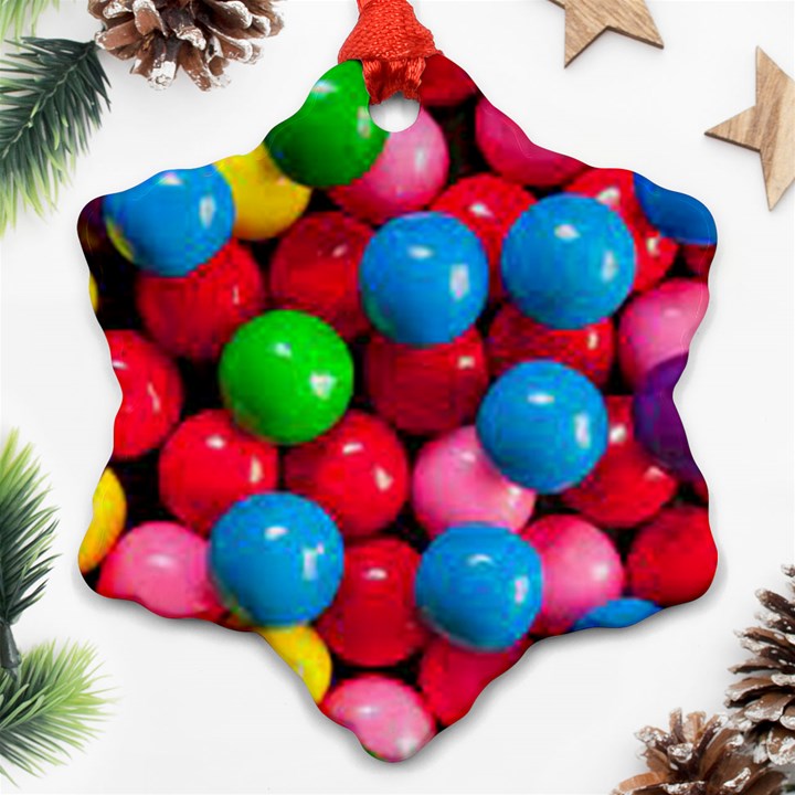 Bubble Gum Snowflake Ornament (Two Sides)