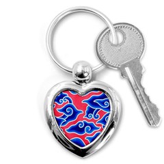 Batik Megamendung Key Chain (heart) by artworkshop