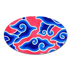 Batik Megamendung Oval Magnet by artworkshop