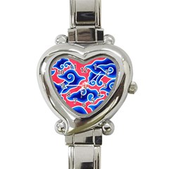 Batik Megamendung Heart Italian Charm Watch by artworkshop