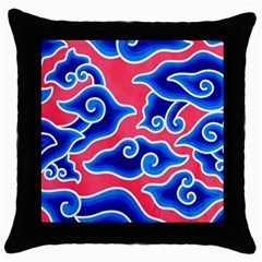 Batik Megamendung Throw Pillow Case (black)