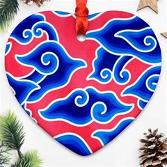 Batik Megamendung Heart Ornament (two Sides) by artworkshop