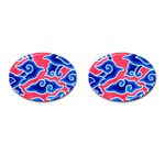 Batik Megamendung Cufflinks (Oval) Front(Pair)