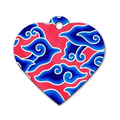 Batik Megamendung Dog Tag Heart (one Side) by artworkshop