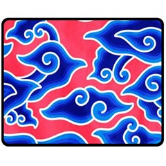 Batik Megamendung Double Sided Fleece Blanket (medium)  by artworkshop