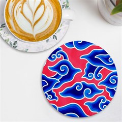 Batik Megamendung Uv Print Round Tile Coaster