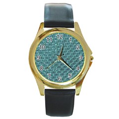 Bubble Wrap Round Gold Metal Watch by artworkshop