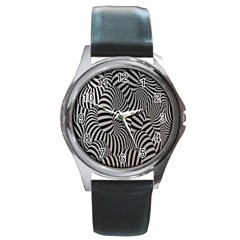 Pattern Round Metal Watch by artworkshop