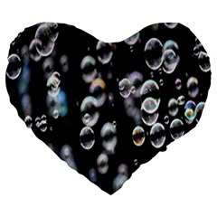 Bubble Large 19  Premium Flano Heart Shape Cushions by artworkshop