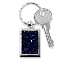 Cartoon-space-seamless-pattern-vectors Key Chain (rectangle)