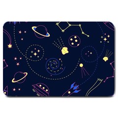 Cartoon-space-seamless-pattern-vectors Large Doormat  by Jancukart