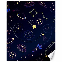 Cartoon-space-seamless-pattern-vectors Canvas 11  X 14 