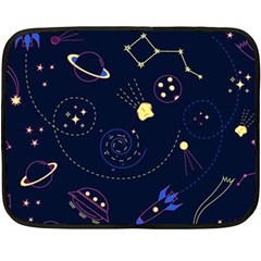 Cartoon-space-seamless-pattern-vectors Double Sided Fleece Blanket (mini)  by Jancukart