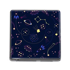 Cartoon-space-seamless-pattern-vectors Memory Card Reader (square 5 Slot) by Jancukart