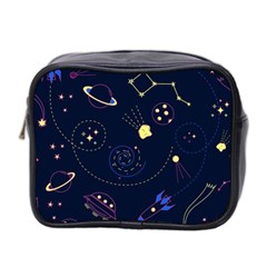 Cartoon-space-seamless-pattern-vectors Mini Toiletries Bag (two Sides)