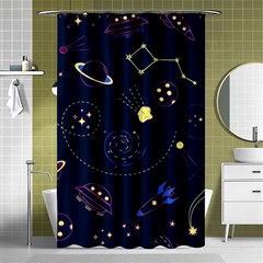 Cartoon-space-seamless-pattern-vectors Shower Curtain 48  X 72  (small) 