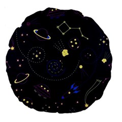 Cartoon-space-seamless-pattern-vectors Large 18  Premium Flano Round Cushions