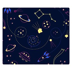 Cartoon-space-seamless-pattern-vectors Double Sided Flano Blanket (small) 