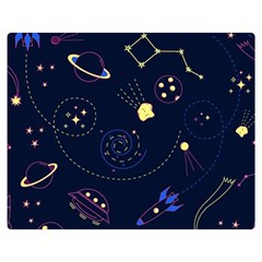 Cartoon-space-seamless-pattern-vectors Double Sided Flano Blanket (medium)  by Jancukart