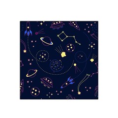 Cartoon-space-seamless-pattern-vectors Satin Bandana Scarf 22  X 22 