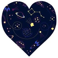 Cartoon-space-seamless-pattern-vectors Wooden Puzzle Heart