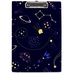 Cartoon-space-seamless-pattern-vectors A4 Clipboard