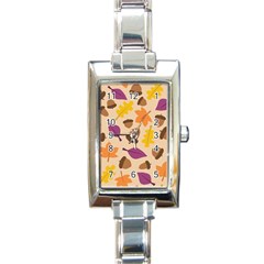 Seamless Verson Of Fal Pattern Rectangle Italian Charm Watch