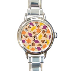 Seamless Verson Of Fal Pattern Round Italian Charm Watch