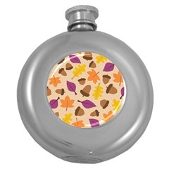 Seamless Verson Of Fal Pattern Round Hip Flask (5 Oz)