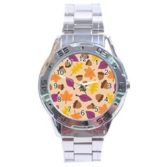 Seamless Verson Of Fal Pattern Stainless Steel Analogue Watch