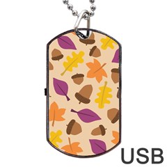 Seamless Verson Of Fal Pattern Dog Tag Usb Flash (one Side)