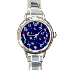 Space-pattern Colourful Round Italian Charm Watch