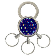 Space-pattern Colourful 3-ring Key Chain