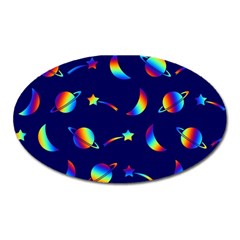 Space-pattern Colourful Oval Magnet