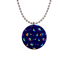 Space-pattern Colourful 1  Button Necklace by Jancukart