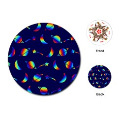 Space-pattern Colourful Playing Cards Single Design (round)