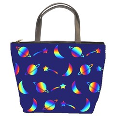 Space-pattern Colourful Bucket Bag by Jancukart