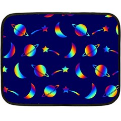 Space-pattern Colourful Fleece Blanket (mini)