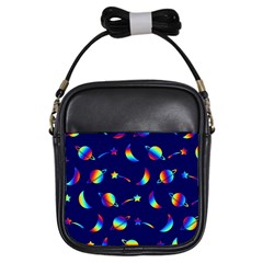 Space-pattern Colourful Girls Sling Bag