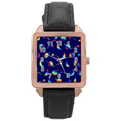 Space-pattern Colourful Rose Gold Leather Watch  by Jancukart