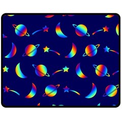 Space-pattern Colourful Double Sided Fleece Blanket (medium) 