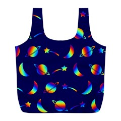 Space-pattern Colourful Full Print Recycle Bag (l) by Jancukart