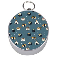 Sushi Pattern Silver Compasses