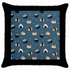 Sushi Pattern Throw Pillow Case (black) by Jancukart