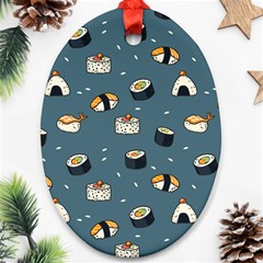 Sushi Pattern Oval Ornament (two Sides)