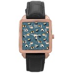 Sushi Pattern Rose Gold Leather Watch  Front