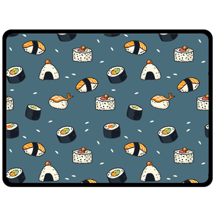 Sushi Pattern Double Sided Fleece Blanket (Large) 